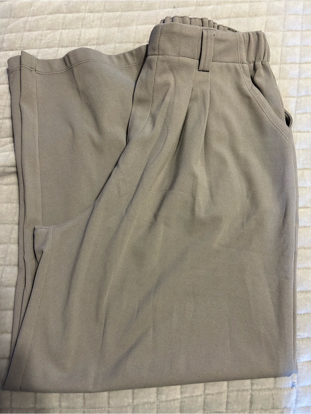 HALARA Women’sGray Pleated High-Waist Trousers